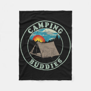 Camping Buddies! Funny Retro Shirt For Camper Frie Fleece Blanket