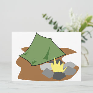 Camping By A Campfire Invitations
