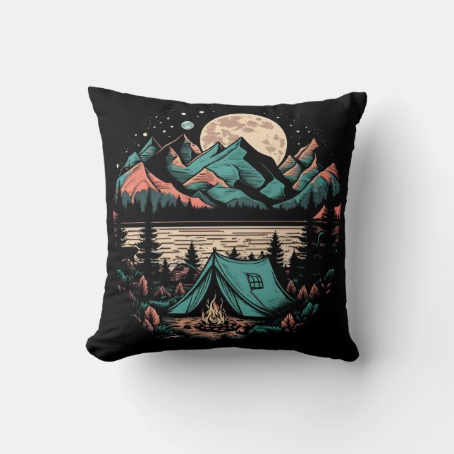 Camping By The Lake Cushion (Front)