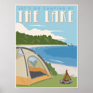 Camping by the Lake Poster