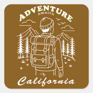 camping - California Square Sticker