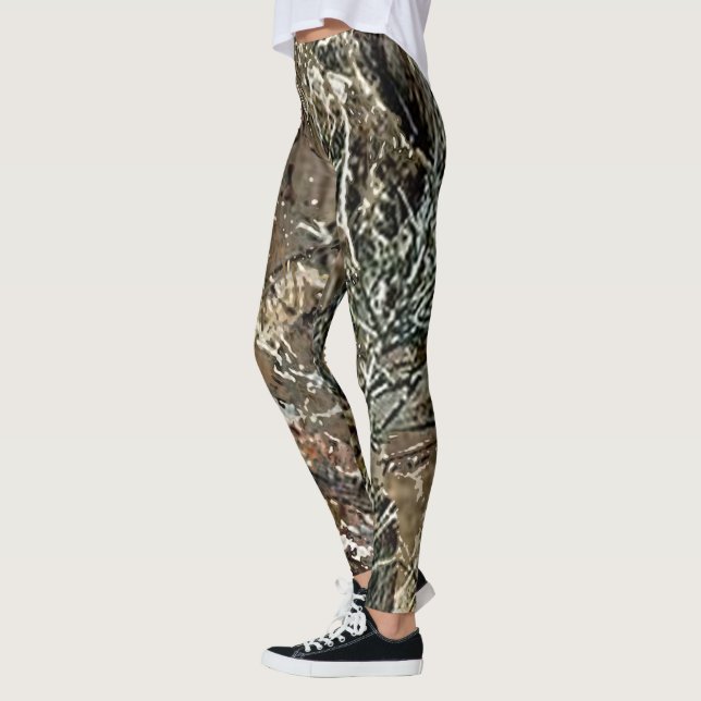 camping camo camoflage hunting blind pattern leggings (Left)