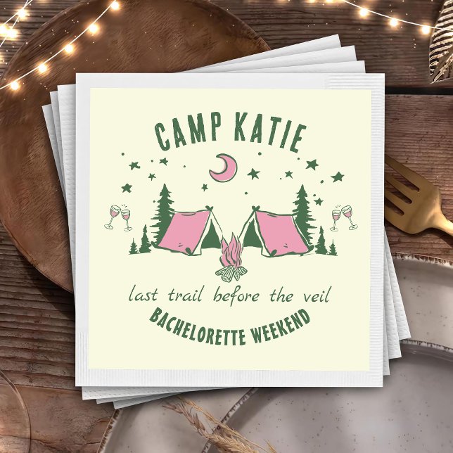 Camping Camp Bachelorette Party Napkin (Creator Uploaded)