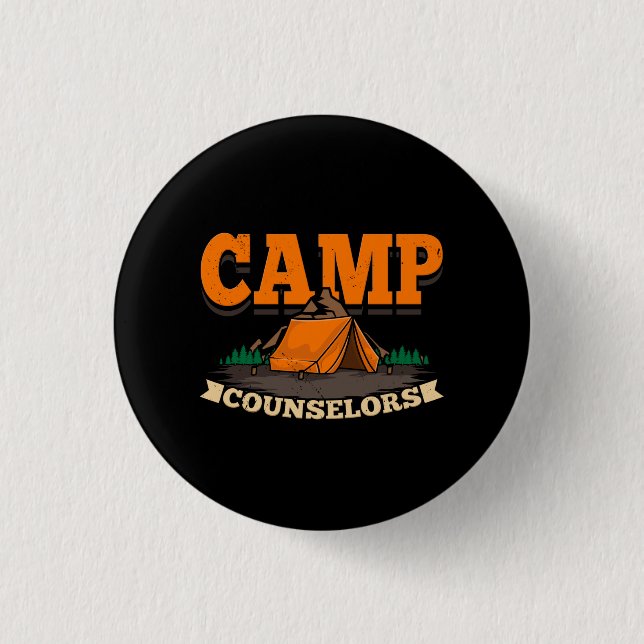 Camping - Camp Counsellor 3 Cm Round Badge (Front)