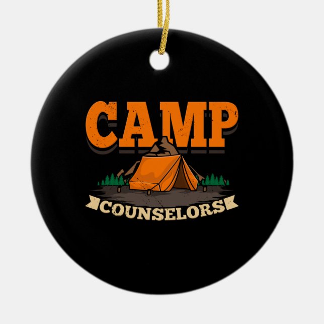 Camping - Camp Counsellor Ceramic Tree Decoration (Front)
