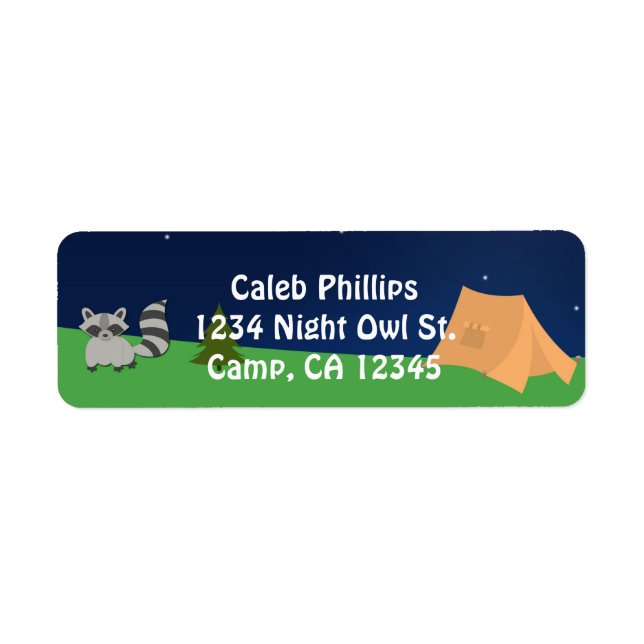 Camping Camp Out Birthday Party Address Label (Front)