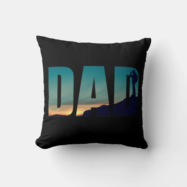 Camping camper and hiking hiker dad cushion (Front)