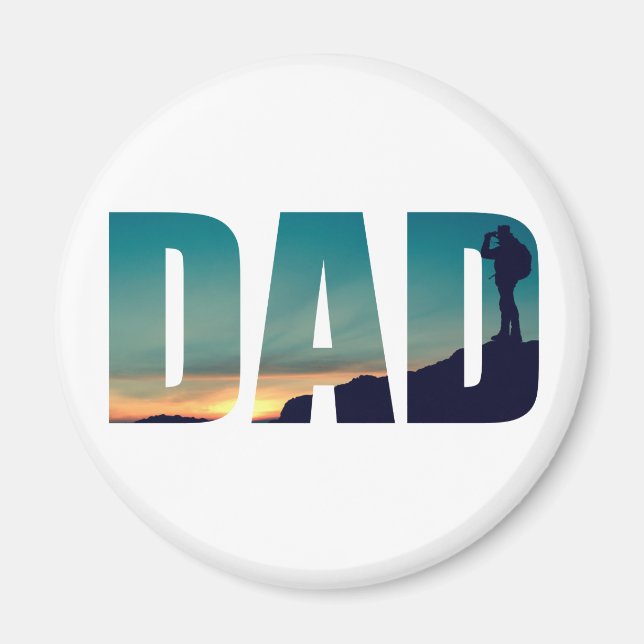 Camping camper and hiking hiker dad magnet (Front)