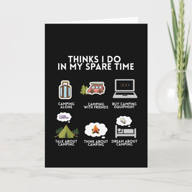 camping camper camp campfire funny nature gift card (Front)