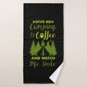 Camping Camper Coffee Gift Bath Towel