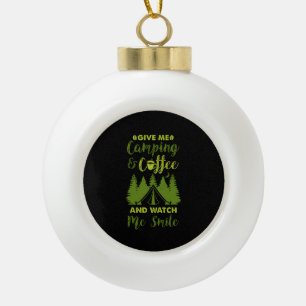 Camping Camper Coffee Gift Ceramic Ball Christmas Ornament