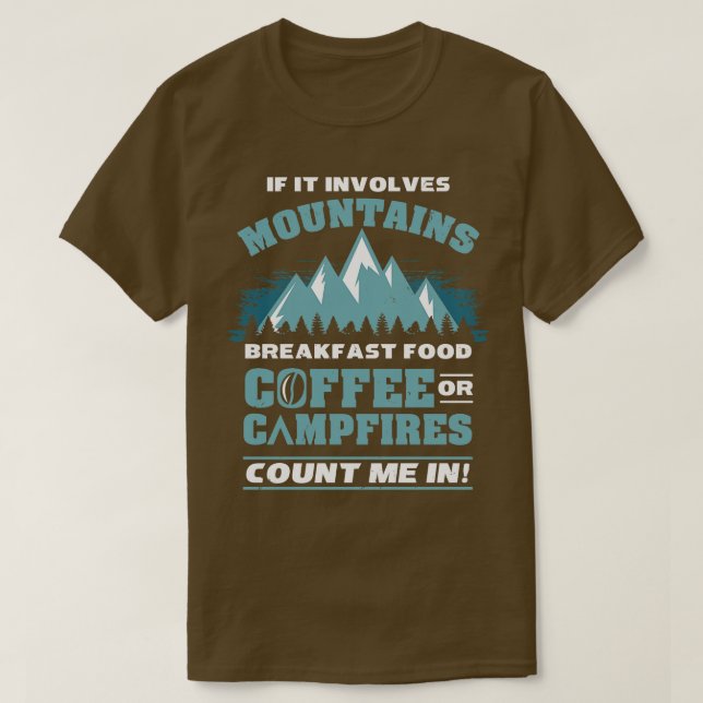 Camping Campfire Hiking Coffee T-Shirt (Design Front)