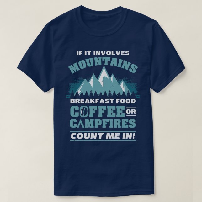 Camping Campfire Hiking Coffee T-Shirt (Design Front)