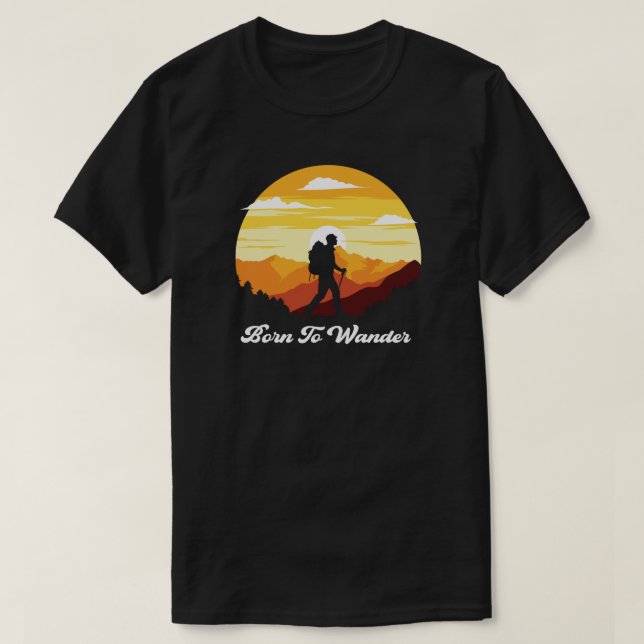 camping campfire mountains wanderlust, hiking T-Shirt (Design Front)