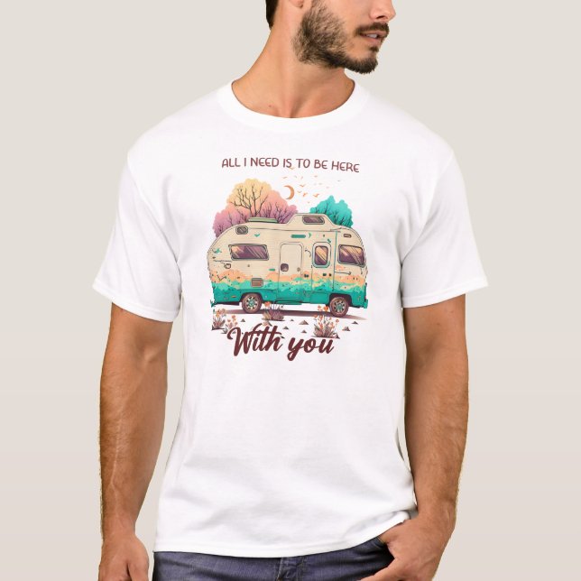 camping campfire mountains wanderlust, hiking  T-Shirt (Front)
