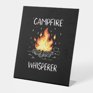 Camping Campfire Pedestal Sign