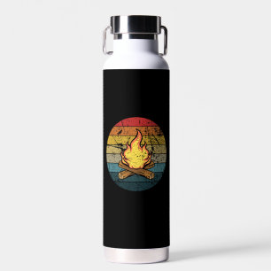 Camping Campfire Retro Water Bottle