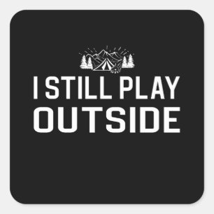 Camping Campfire Tent Square Sticker