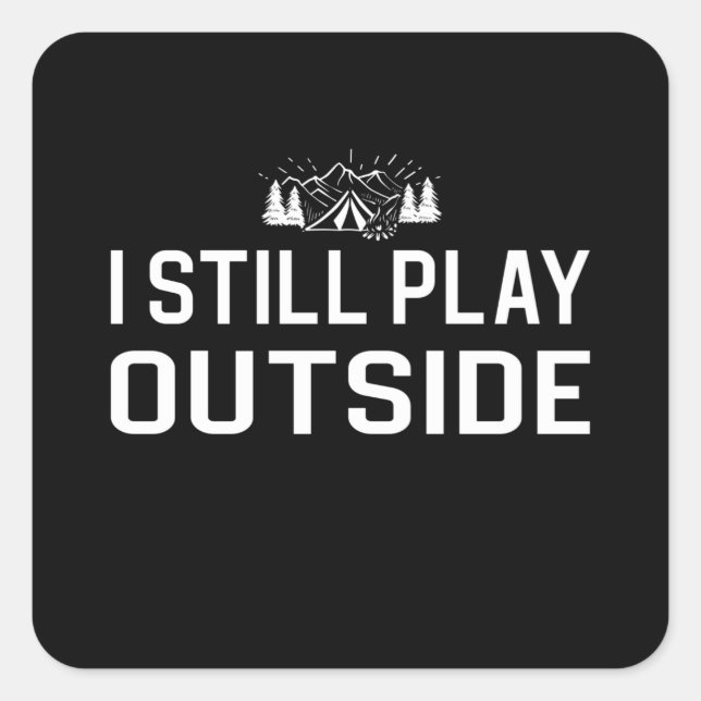 Camping Campfire Tent Square Sticker (Front)