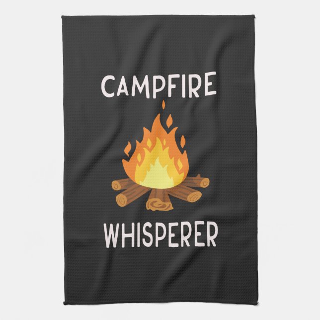 Camping - Campfire Whisperer  Tea Towel (Vertical)