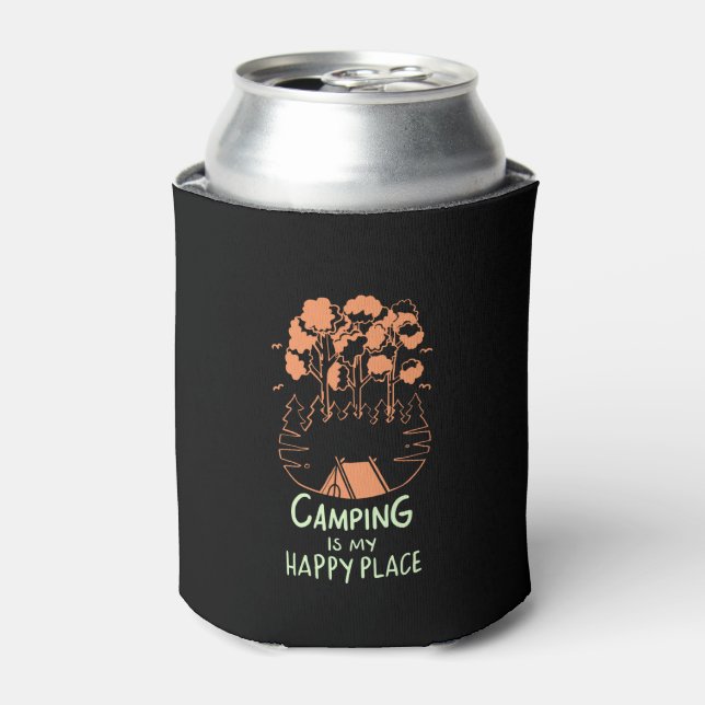 Camping - Camping Is My Happy Place Can Cooler (Can Front)