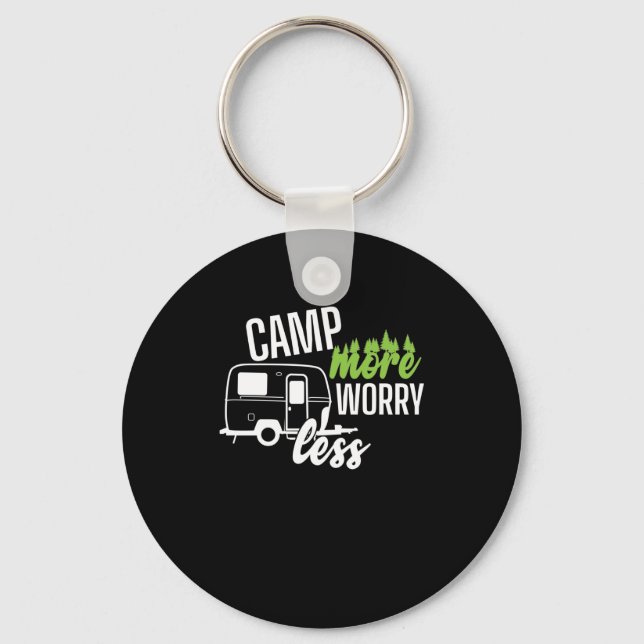 Camping caravan "Camp More æLess" Key Ring (Front)