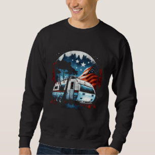 Camping Caravan US Flag Graphic Tees Men Women Boy