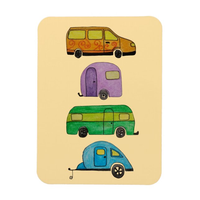 Camping caravans magnet (Vertical)