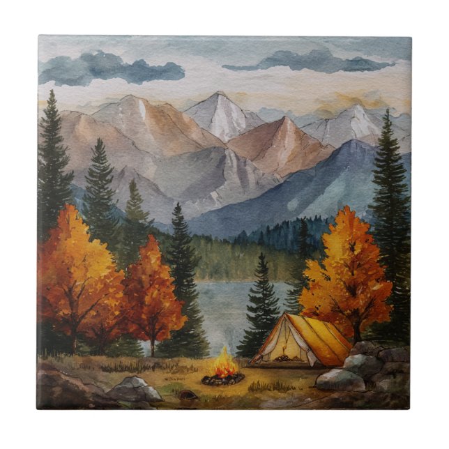Camping Ceramic Tile (Front)
