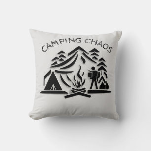 Camping Chaos Icon Logo Personalise Cushion