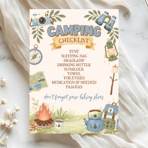 Camping Checklist Invitation