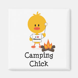 Camping Chick Magnet