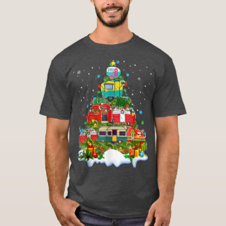 Camping Christmas Lights Tree Decoration Camper Xm T-Shirt