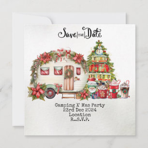 Camping Christmas Party Holiday Card