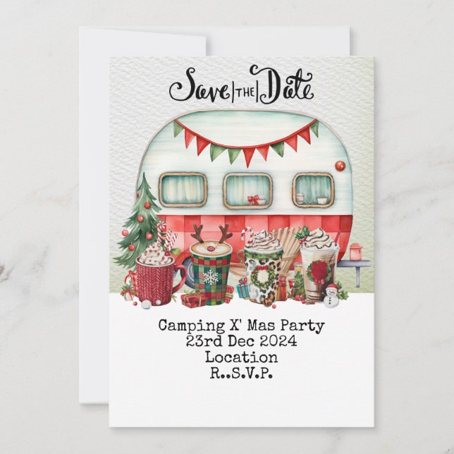 Camping Christmas Party  Invitation (Front)