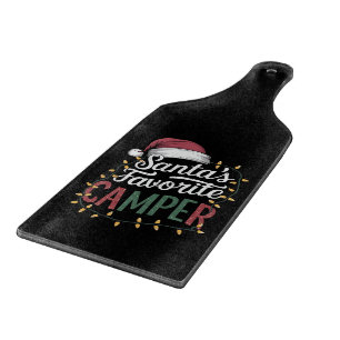 Camping Christmas Santa's Favourite Camper Gift Cutting Board