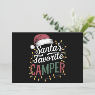Camping Christmas Santa's Favourite Camper Gift Holiday Card