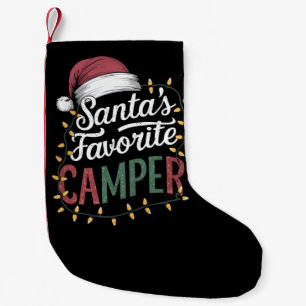 Camping Christmas Santa's Favourite Camper Gift Small Christmas Stocking