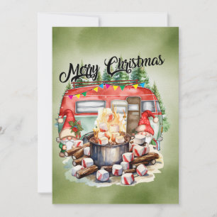 Camping Christmas Themed for Camper Holiday Card