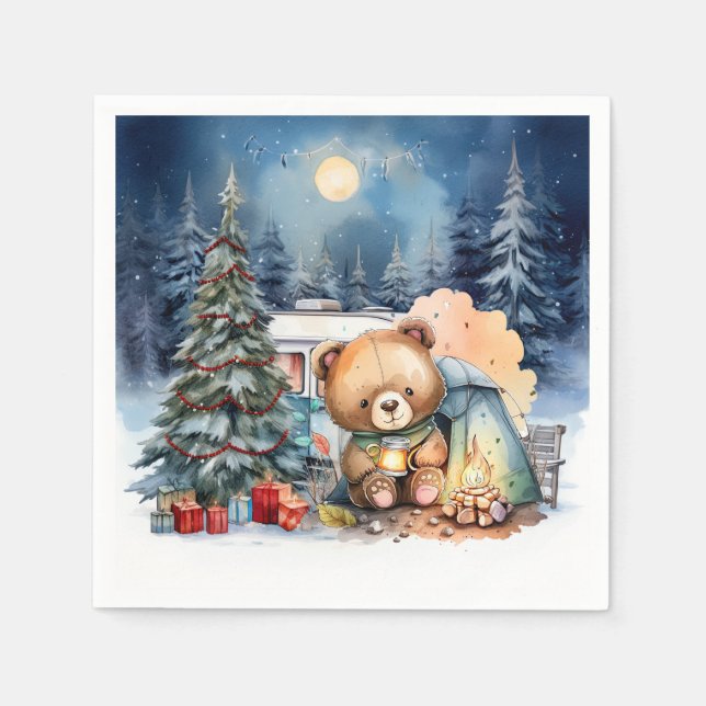Camping Christmas themed for camper Napkin (Front)
