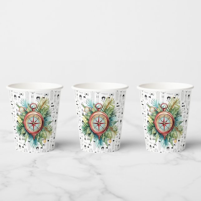 Camping Christmas Themed  Paper Cups (Multi)