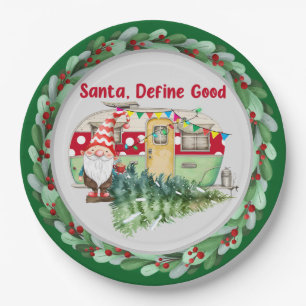 Camping Christmas Themed Paper Plate