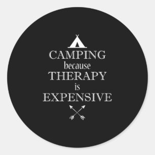 Camping classic round sticker