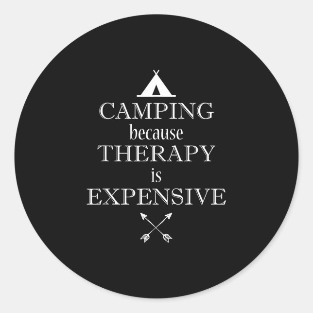 Camping  classic round sticker (Front)