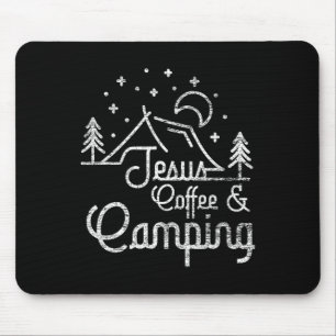 Camping Coffee Camper Camp Lover Christian Jesus Mouse Mat