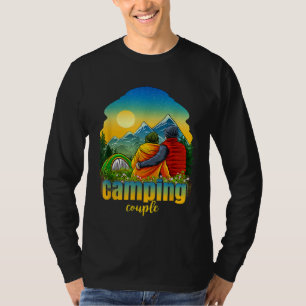 Camping Couple Husband Wife Partners Camp Adventur T-Shirt
