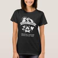 Camping couple mountain bonfire exploring together