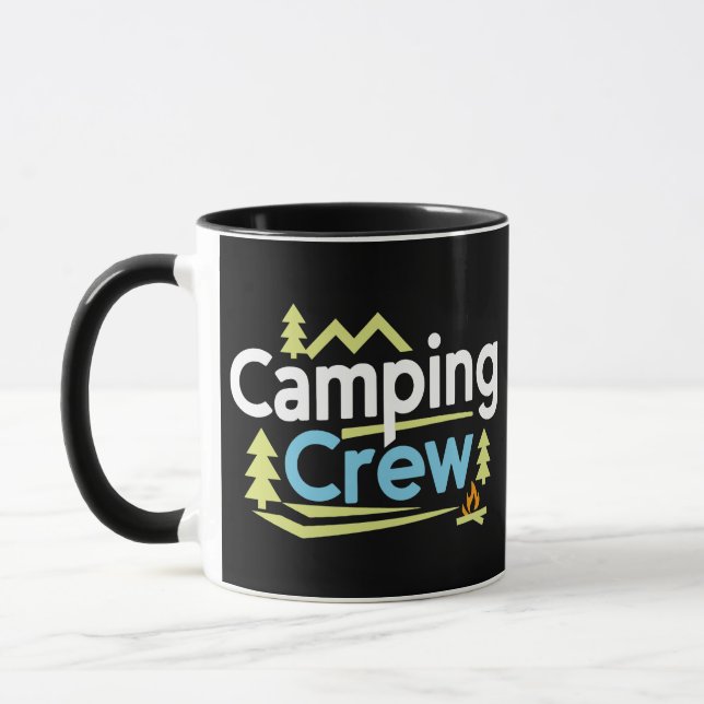 Camping Crew, black mugs  (Left)