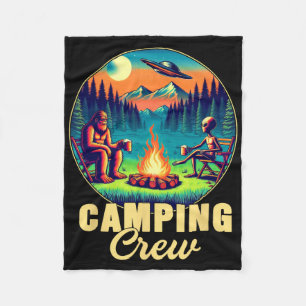 Camping Crew Camper Drinking Team Funny Bigfoot Al Fleece Blanket