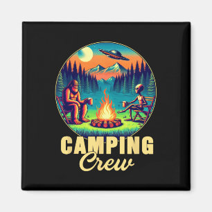 Camping Crew Camper Drinking Team Funny Bigfoot Al Magnet